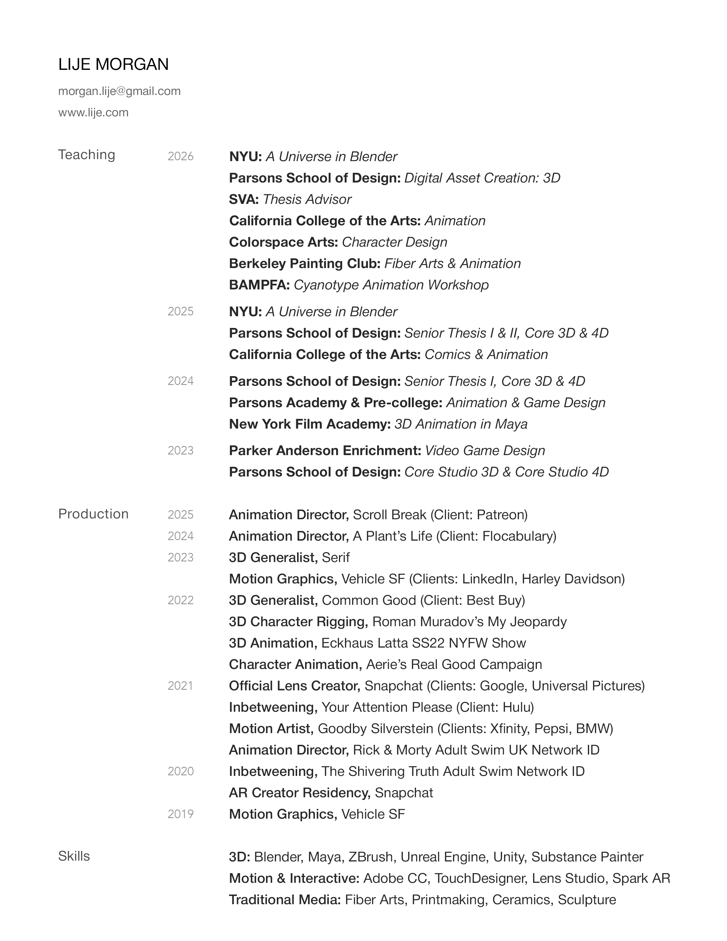 CV Page 1