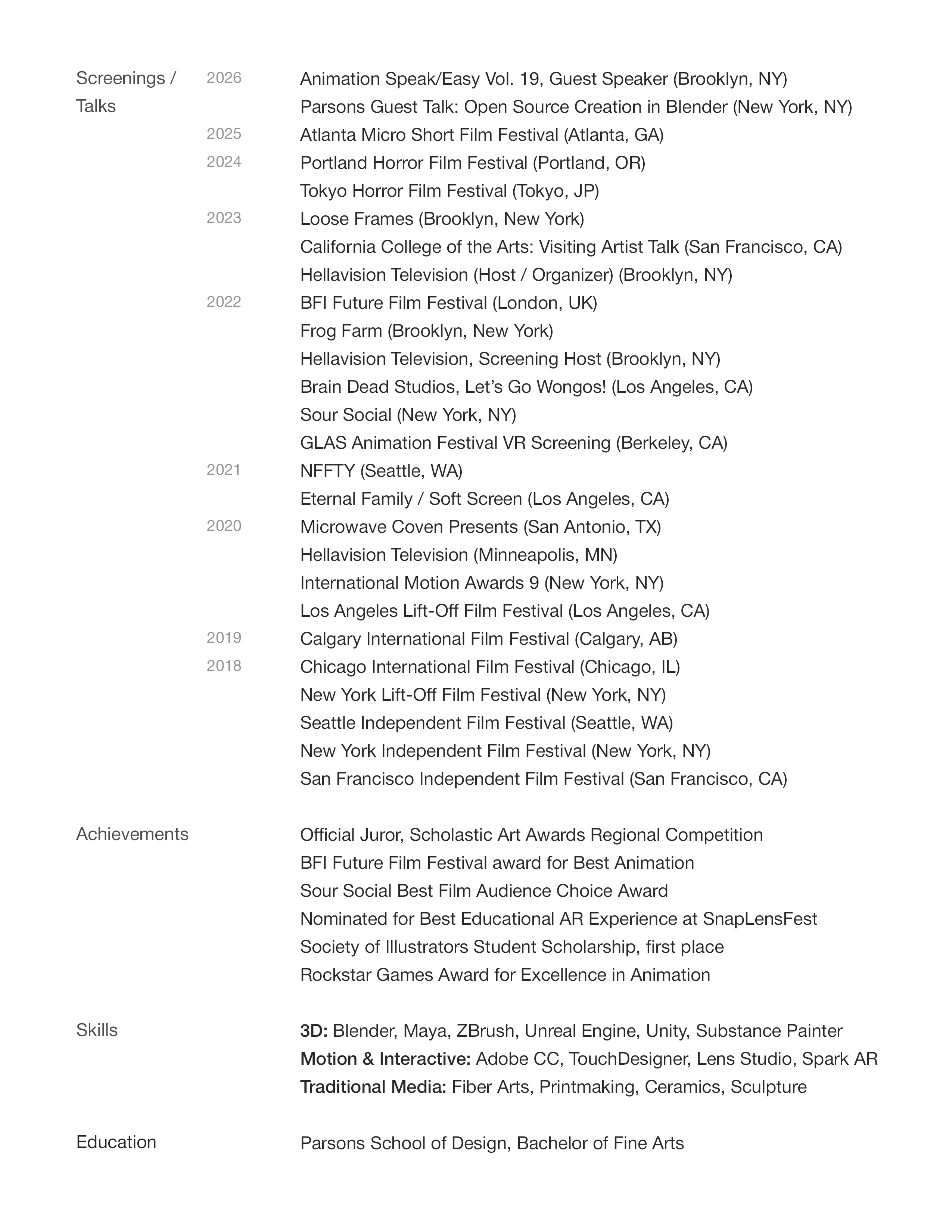 CV Page 2